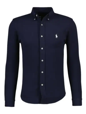 RALPH LAUREN Blauw stretch overhemd