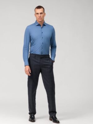 OLYMP Blauw body fit stretch shirt