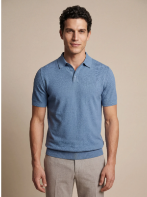 CAVALLARO Blauwe polo